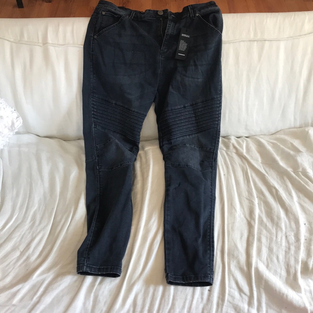Dark wash City Chic Moto denim sz 16